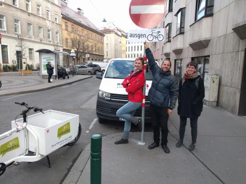 Quelle: Radlobby Wien Einbahnöffnung Schmelzgasse 2020