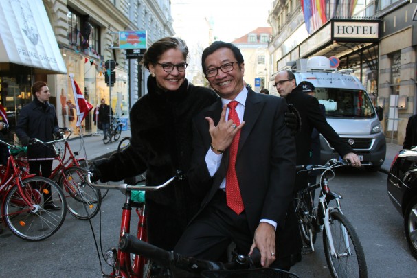 Dänische Botschaft organisierte wieder eine Radfahrt zum Neujahrsempfang beim Bundespräsidenten