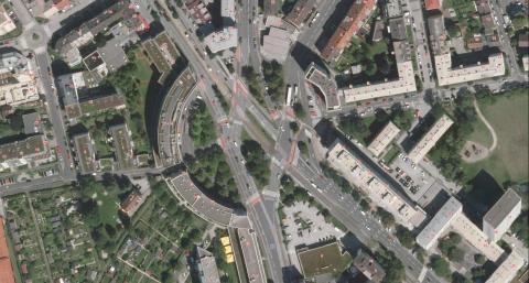 Bulgariplatz Linz Luftbild