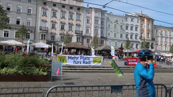 Mehr Platz fürs Rad - Hauptplatz Linz Sept. 2020