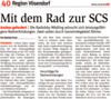 Zeitungsausschnitt NÖN: "Mit dem Rad zur SCS"